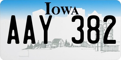 IA license plate AAY382