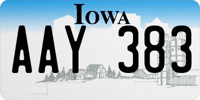 IA license plate AAY383