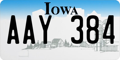 IA license plate AAY384