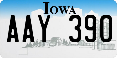 IA license plate AAY390