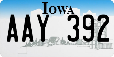 IA license plate AAY392