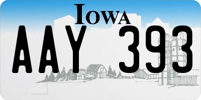 IA license plate AAY393