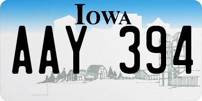 IA license plate AAY394