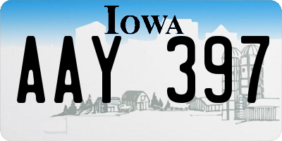 IA license plate AAY397