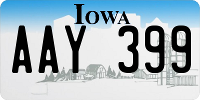 IA license plate AAY399