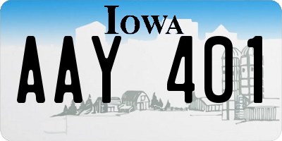 IA license plate AAY401