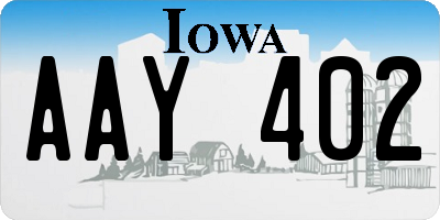 IA license plate AAY402