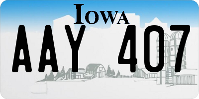 IA license plate AAY407