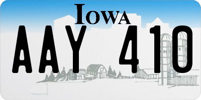 IA license plate AAY410