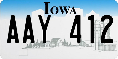 IA license plate AAY412