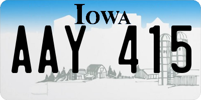 IA license plate AAY415