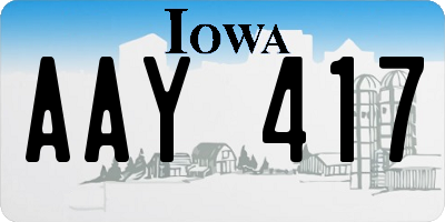IA license plate AAY417