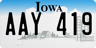 IA license plate AAY419