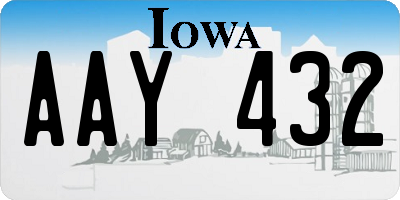 IA license plate AAY432
