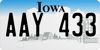 IA license plate AAY433