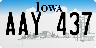 IA license plate AAY437
