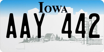 IA license plate AAY442