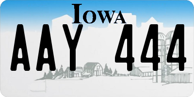 IA license plate AAY444