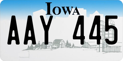 IA license plate AAY445