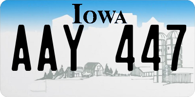 IA license plate AAY447
