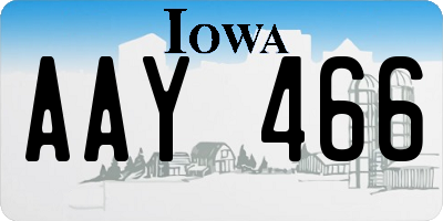IA license plate AAY466