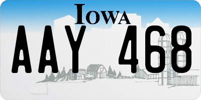 IA license plate AAY468