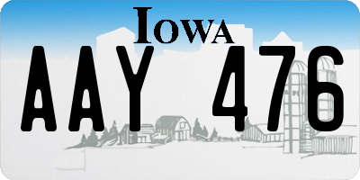 IA license plate AAY476