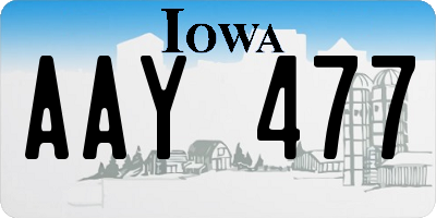 IA license plate AAY477