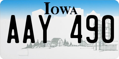 IA license plate AAY490