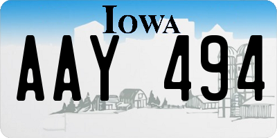 IA license plate AAY494