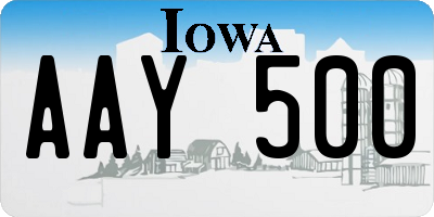 IA license plate AAY500