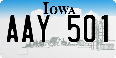 IA license plate AAY501