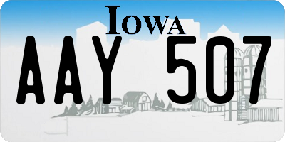 IA license plate AAY507