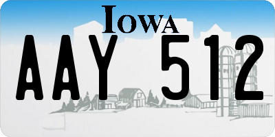 IA license plate AAY512