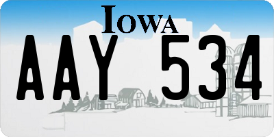 IA license plate AAY534