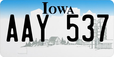 IA license plate AAY537