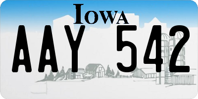 IA license plate AAY542