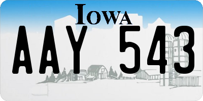 IA license plate AAY543
