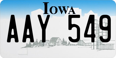 IA license plate AAY549