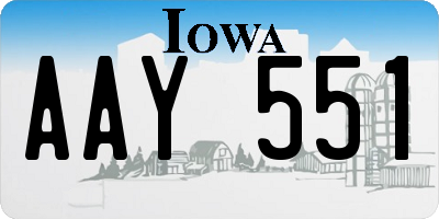 IA license plate AAY551