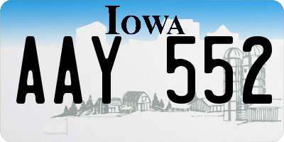 IA license plate AAY552