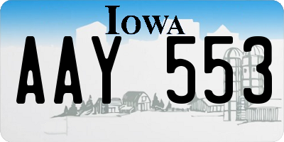 IA license plate AAY553