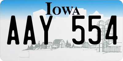 IA license plate AAY554