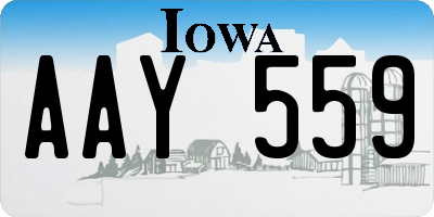 IA license plate AAY559