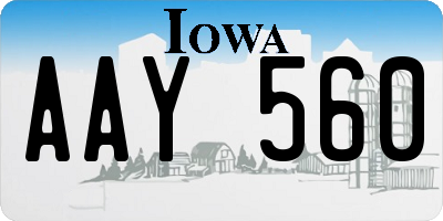 IA license plate AAY560