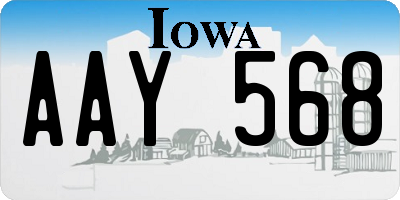 IA license plate AAY568