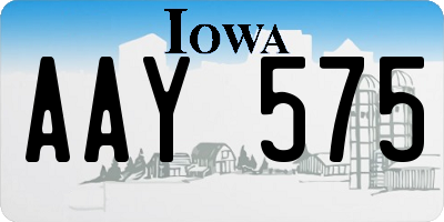 IA license plate AAY575