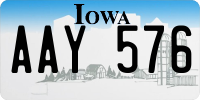 IA license plate AAY576