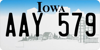 IA license plate AAY579
