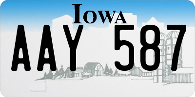 IA license plate AAY587